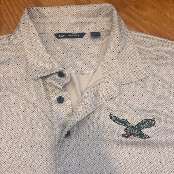 $120 Philadelphia Eagles Historic Cutter & Buck Pike Double Dot Print Mens 3XL - Picture 3 of 8